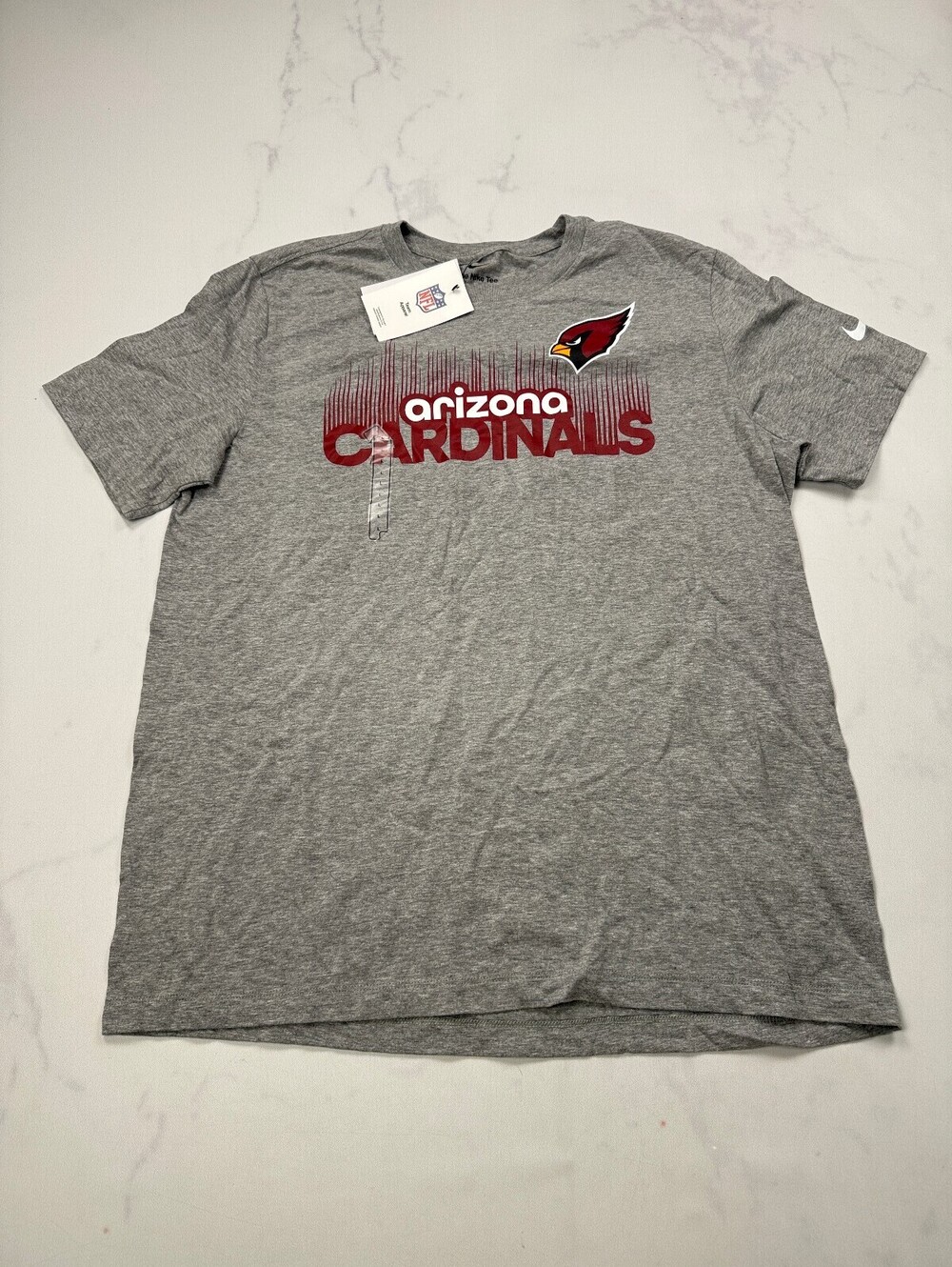 Nike Arizona Cardinals Graphic Tee Gray Current Statement Style - Mens L